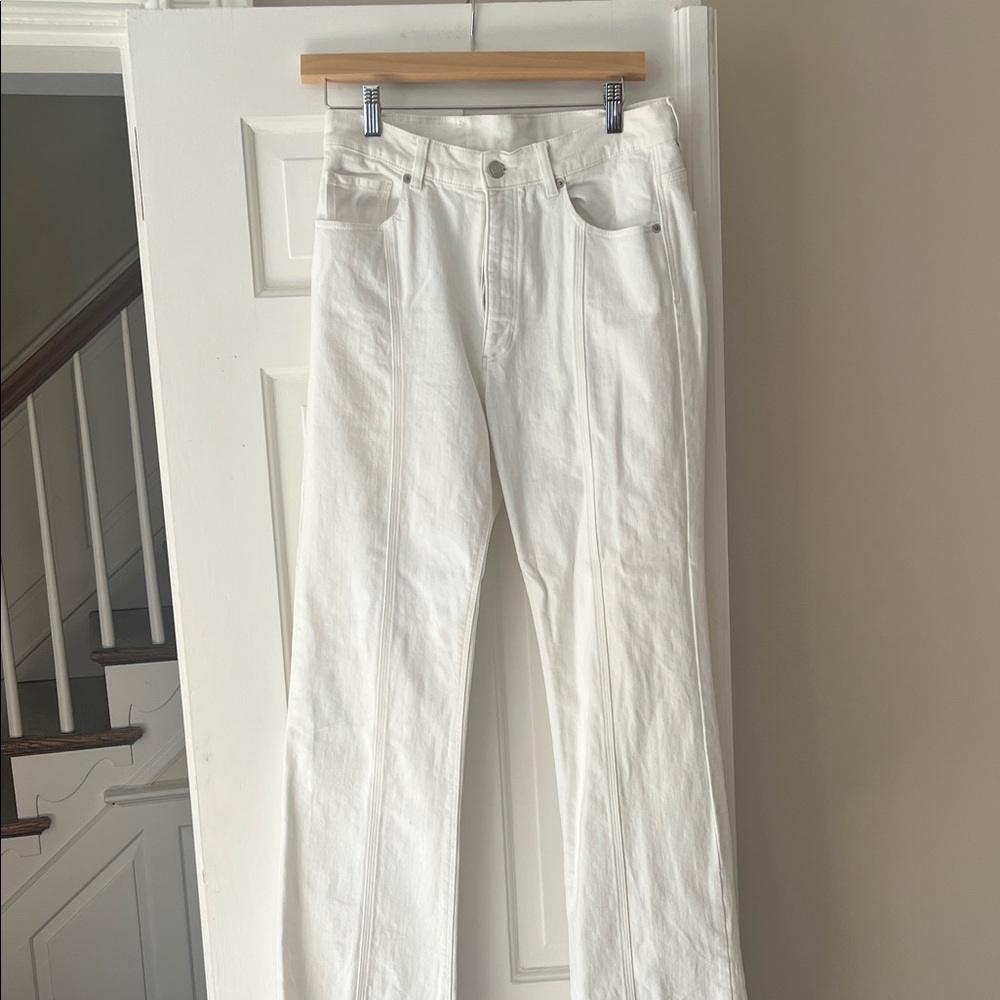 Massimo Dutti Cream Mid-rise  Jeans